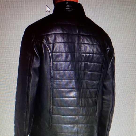 DINO Black Leather Bomber Jacket - Picture 5 of 9